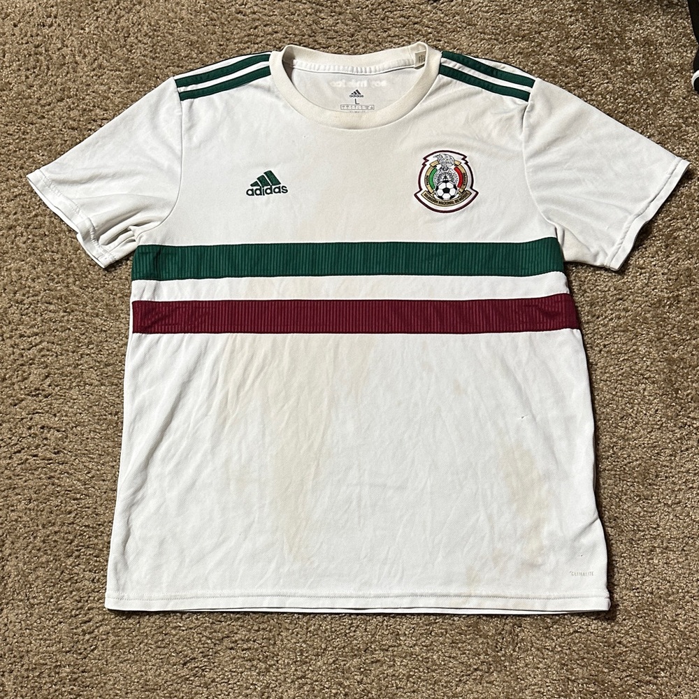 Adidas Mexico White Jersey with Green and Red Accents